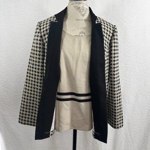 Madison Leigh 2 pc Top & Jacket set Tan & Black high end style